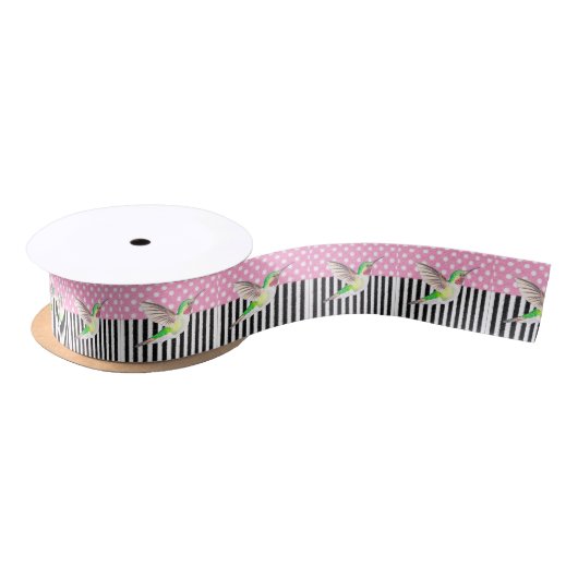Kolibri-rosa Tupfen Satinband (Spule)