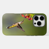 Kolibri | Rotes Blumen Telefon Case Muttertag (Rückseite (Horizontal))