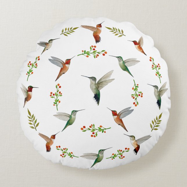 Kolibri  rundes kissen (Vorderseite)