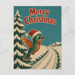 Kolibri Schnee Lane Tier Weihnachten Postkarte