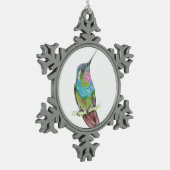 Kolibri Schneeflocken Zinn-Ornament (Links)