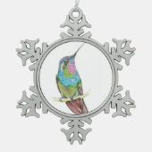 Kolibri Schneeflocken Zinn-Ornament (Vorderseite)