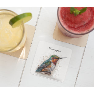 Kolibri-Serenade mit Juwelen, individuell Glasuntersetzer
