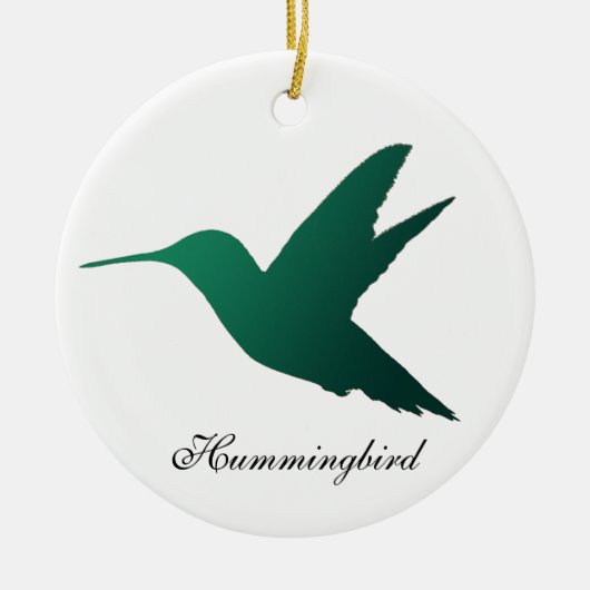 Kolibri-Silhouette-Verzierung Keramik Ornament (Vorne)
