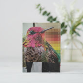 Kolibri Surrealer Collage Postkarte (Stehend Vorderseite)