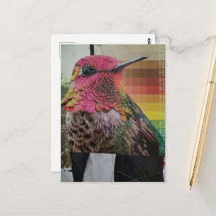 Kolibri Surrealer Collage Postkarte