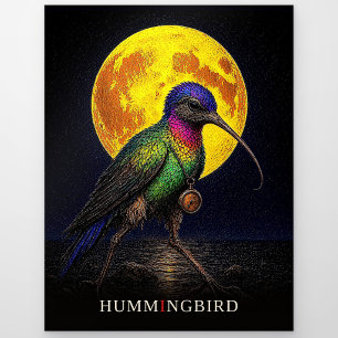 Kolibri-Taschenuhr gothic Surreal Postkarte
