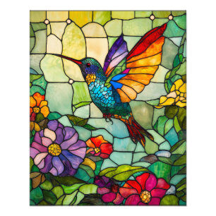Kolibri-Tiffany-Stil-Fenster Fotodruck