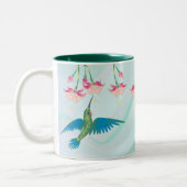 KOLIBRI u. FUCHSIE durch SHARON SHARPE Zweifarbige Tasse (Links)