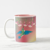 KOLIBRI u. FUCHSIE durch SHARON SHARPE Zweifarbige Tasse (Links)