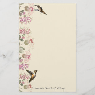 Kolibri-u. Geißblatt-Blumen-Briefpapier Briefpapier