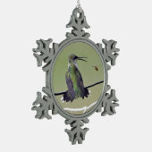 Kolibri-u. Honig-Biene Schneeflocken Zinn-Ornament (Links)