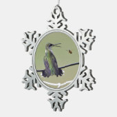 Kolibri-u. Honig-Biene Schneeflocken Zinn-Ornament (Rechts)