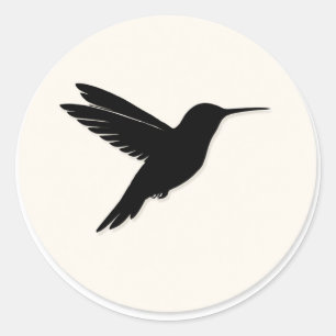 Kolibri-Umschlagssiegel Minimalistische Silhouette Runder Aufkleber