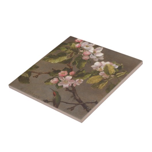 Kolibri und Apple-Blüten Fliese (Seite)