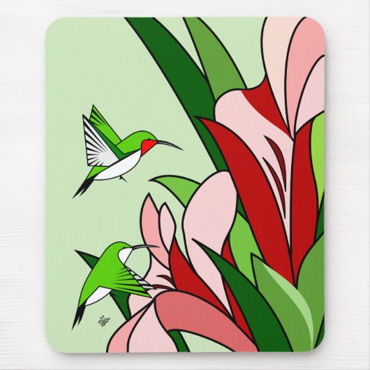 Kolibri und Blume Mousepad (Vorne)