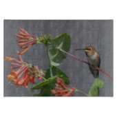 Kolibri und Blumen-Ausschnitt-Brett Schneidebrett (Vorderseite)