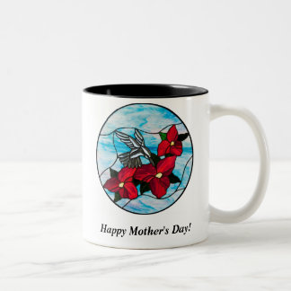 Kolibri und Blumen-Tasse Zweifarbige Tasse