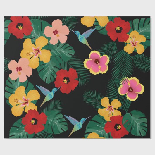 Kolibri-und Blumen-Verpackungs-Papier Geschenkpapier (Flach)