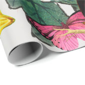 KOLIBRI-UND BLUMEN-VERPACKUNGS-PAPIER GESCHENKPAPIER (Rolleneckpunkt)