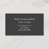 Kolibri und Blumen Visitenkarte (Rückseite)