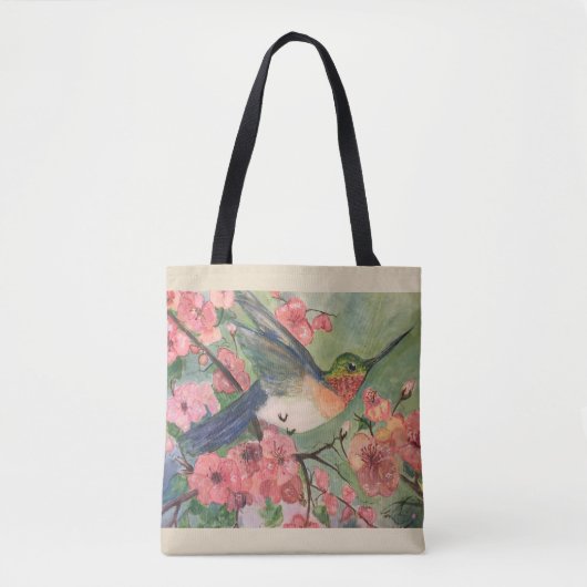 Kolibri und Blüten-Tasche Tasche (Vorderseite)