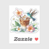 Kolibri und Eiskaffee Aufkleber (Blatt)