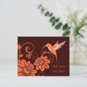 Kolibri und Flowers Postkarte (Stehend Vorderseite)