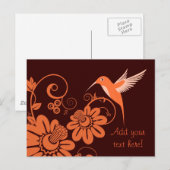 Kolibri und Flowers Postkarte (Vorne/Hinten)