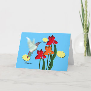 Kolibri-und Iris-Gruß-Karte Karte