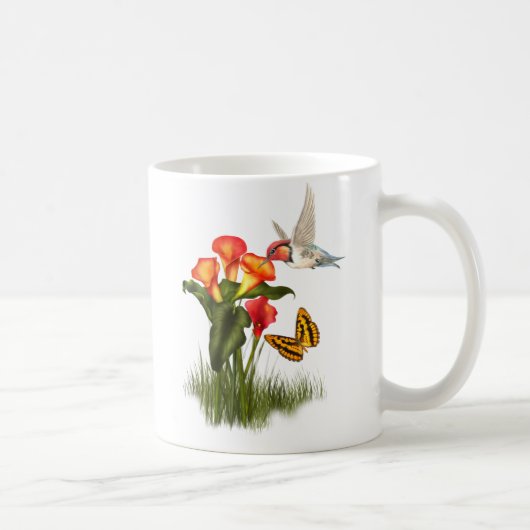 Kolibri und Lilien Kaffeetasse (Rechts)