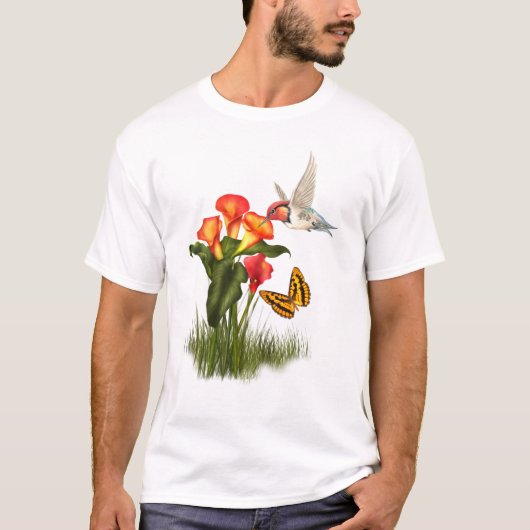 Kolibri und Lilien T-Shirt (Vorderseite)