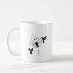 Kolibri und Löwenzahnblüten-Naturkunst Kaffeetasse