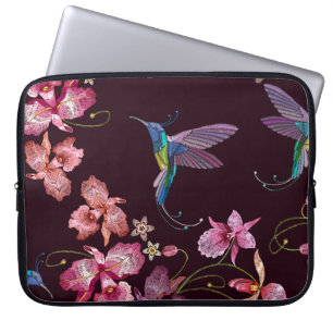 Kolibri und Orchidee exotische tropische Blumen se Laptopschutzhülle