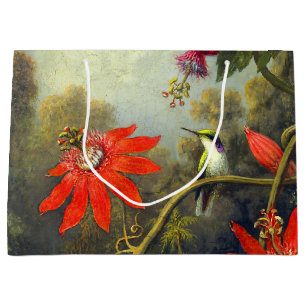 Kolibri und Passionsblumen Malerei Große Geschenktüte