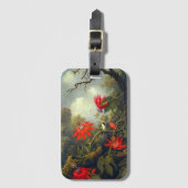 Kolibri- und Passionsblumenmalerei Gepäckanhänger (Vorderseite Vertikal)