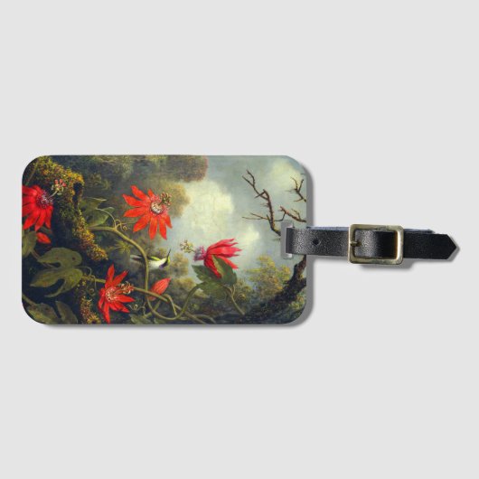 Kolibri- und Passionsblumenmalerei Gepäckanhänger (Vorderseite (Horizontal))