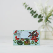 Kolibri und Pelargonien viktorianisch Visitenkarte (Stehend Vorderseite)