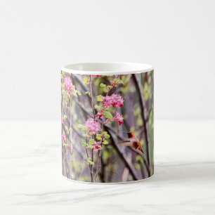 Kolibri und rosa Blumen Kaffeetasse