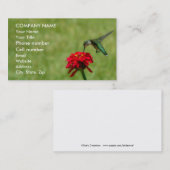 Kolibri und roter Zinnia Visitenkarte (Vorne/Hinten)