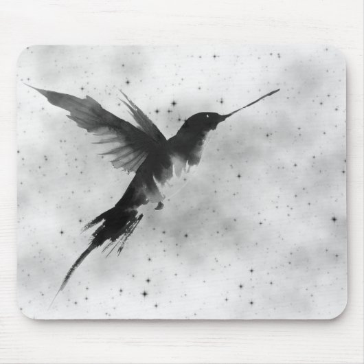 KOLIBRI UND SCHWARZE STERNE MAUSPAD (Vorne)