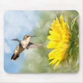 Kolibri und Sonnenblume Mousepad (Vorne)