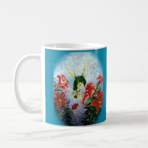 Kolibri-und Stargazer-Lilienenkunst-Tasse Kaffeetasse