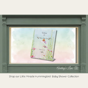 Kolibri- und Wildblumen-Baby-Party Sockelschild