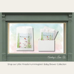 Kolibri- und Wildblumen-Baby-Shower Geschenktütchen