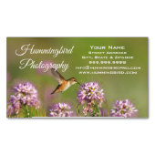 Kolibri und Wildblumen Magnetische Visitenkarte (Vorderseite)