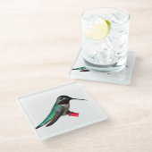 Kolibri-Untersetzer - Entwurf D Glasuntersetzer (Schrägansicht)