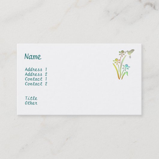 Kolibri-Visitenkarte Visitenkarte (Vorderseite)