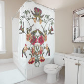 Kolibri-Vögel Audubon Blumen-Duschvorhang Duschvorhang (Beispiel)