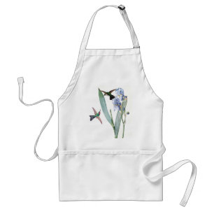 Kolibri-Vogel-blaue Iris-Blumen-Schürze Schürze